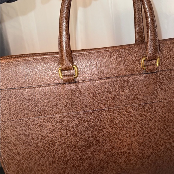 Vintage Santa Marinella Brown Leather Men's Briefcase Documents - Picture 5 of 8